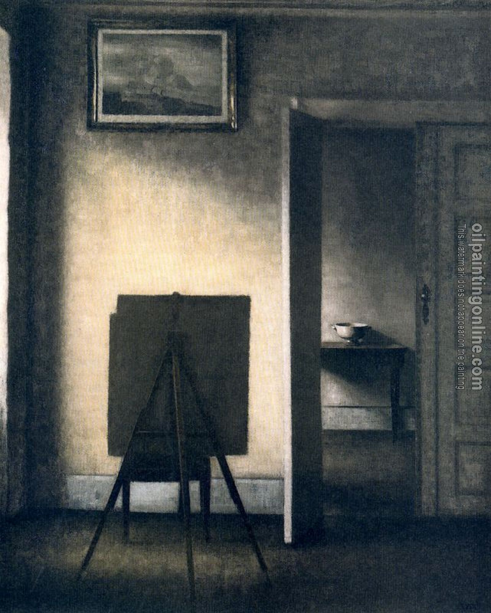 Vilhelm Hammershoi - Interieur Med Staffeli, Bradgade